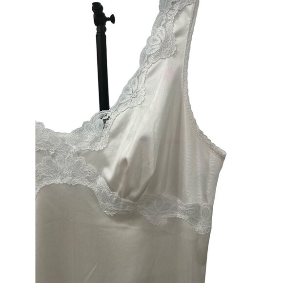 Vintage Sears Ivory Nylon Lace Slip Dress Size 36 - Picture 4 of 8